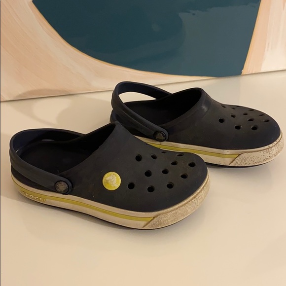 Kids CROCS, Blue & Lime, size 11 - Picture 3 of 5